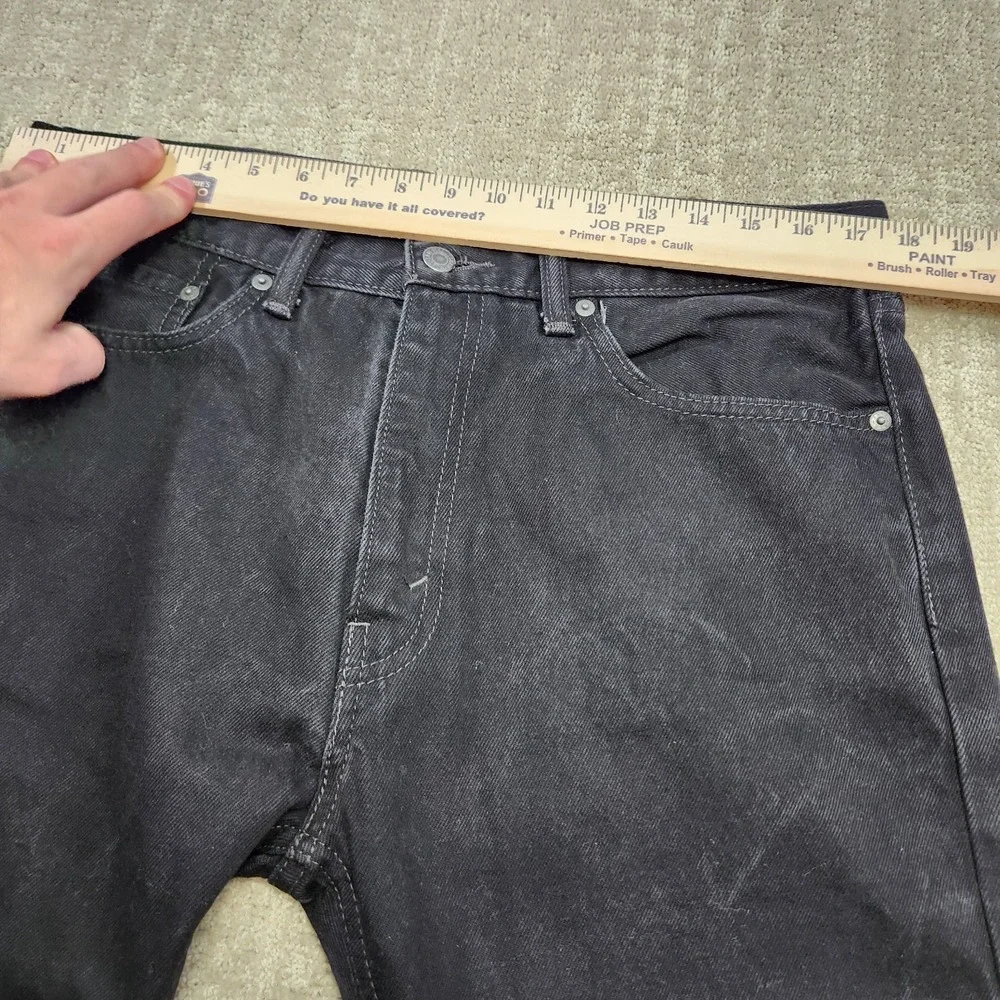 Levis 505 Jeans Men 34x30 *READ Black Denim Stretch Straight Leg Grunge‎ Biker